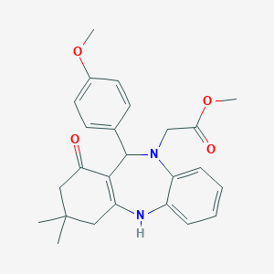 methyl [11-(4-methoxyphenyl)-3,3-dimethyl-1-oxo-1,2,3,4,5,11-hexahydro-10H-dibenzo[b,e][1,4]diazepin-10-yl]acetate