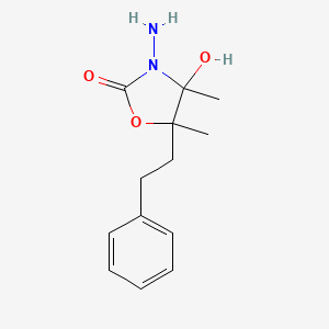 molecular formula C13H18N2O3 B4310705 3-AMINO-4-HYDROXY-4,5-DIMETHYL-5-PHENETHYL-1,3-OXAZOLAN-2-ONE 