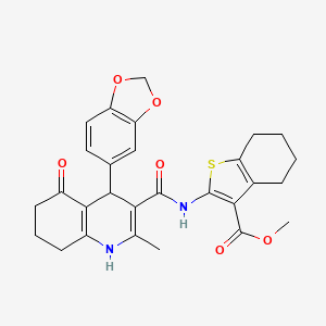 METHYL 2-({[4-(1,3-BENZODIOXOL-5-YL)-2-METHYL-5-OXO-1,4,5,6,7,8-HEXAHYDRO-3-QUINOLINYL]CARBONYL}AMINO)-4,5,6,7-TETRAHYDRO-1-BENZOTHIOPHENE-3-CARBOXYLATE