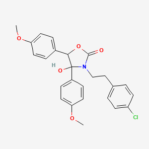 3-(4-CHLOROPHENETHYL)-4-HYDROXY-4,5-BIS(4-METHOXYPHENYL)-1,3-OXAZOLAN-2-ONE