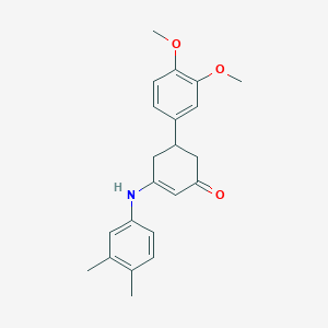 molecular formula C22H25NO3 B431078 5-(3,4-Dimethoxyphenyl)-3-[(3,4-dimethylphenyl)amino]cyclohex-2-en-1-one CAS No. 352025-14-0