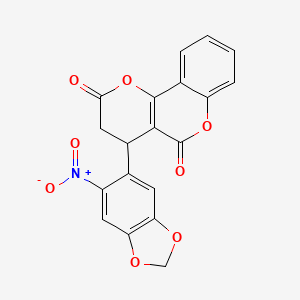 4-(6-NITRO-2H-1,3-BENZODIOXOL-5-YL)-2H,3H,4H,5H-PYRANO[3,2-C]CHROMENE-2,5-DIONE