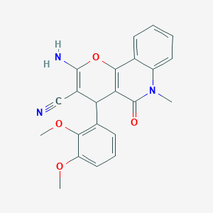 2-amino-4-(2,3-dimethoxyphenyl)-6-methyl-5-oxo-5,6-dihydro-4H-pyrano[3,2-c]quinoline-3-carbonitrile