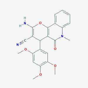 molecular formula C23H21N3O5 B4310849 2-AMINO-6-METHYL-5-OXO-4-(2,4,5-TRIMETHOXYPHENYL)-4H,5H,6H-PYRANO[3,2-C]QUINOLINE-3-CARBONITRILE 