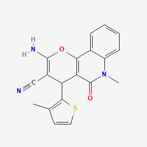 2-AMINO-6-METHYL-4-(3-METHYL-2-THIENYL)-5-OXO-5,6-DIHYDRO-4H-PYRANO[3,2-C]QUINOLIN-3-YL CYANIDE