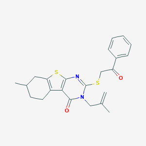 7-methyl-3-(2-methyl-2-propenyl)-2-[(2-oxo-2-phenylethyl)sulfanyl]-5,6,7,8-tetrahydro[1]benzothieno[2,3-d]pyrimidin-4(3H)-one
