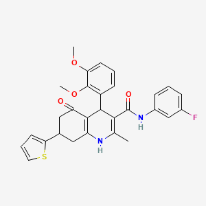 4-(2,3-DIMETHOXYPHENYL)-N-(3-FLUOROPHENYL)-2-METHYL-5-OXO-7-(2-THIENYL)-1,4,5,6,7,8-HEXAHYDRO-3-QUINOLINECARBOXAMIDE