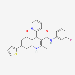 N-(3-FLUOROPHENYL)-2-METHYL-5-OXO-4-(2-PYRIDINYL)-7-(2-THIENYL)-1,4,5,6,7,8-HEXAHYDRO-3-QUINOLINECARBOXAMIDE