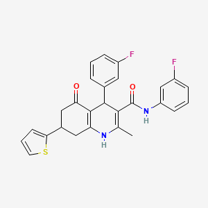 molecular formula C27H22F2N2O2S B4310869 N,4-BIS(3-FLUOROPHENYL)-2-METHYL-5-OXO-7-(2-THIENYL)-1,4,5,6,7,8-HEXAHYDRO-3-QUINOLINECARBOXAMIDE 