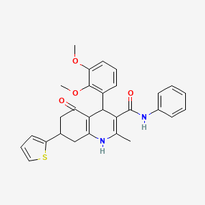 molecular formula C29H28N2O4S B4310870 4-(2,3-DIMETHOXYPHENYL)-2-METHYL-5-OXO-N-PHENYL-7-(2-THIENYL)-1,4,5,6,7,8-HEXAHYDRO-3-QUINOLINECARBOXAMIDE 