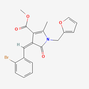 METHYL 3-[(Z)-1-(2-BROMOPHENYL)METHYLIDENE]-1-(2-FURYLMETHYL)-5-METHYL-2-OXO-1,2-DIHYDRO-3H-PYRROLE-4-CARBOXYLATE