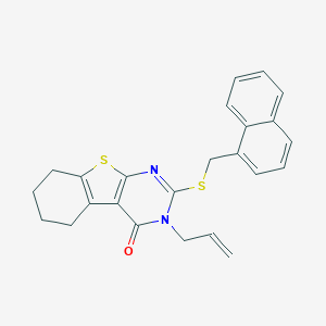 molecular formula C24H22N2OS2 B431091 3-allyl-2-[(1-naphthylmethyl)sulfanyl]-5,6,7,8-tetrahydro[1]benzothieno[2,3-d]pyrimidin-4(3H)-one 