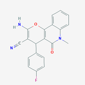 2-amino-4-(4-fluorophenyl)-6-methyl-5-oxo-5,6-dihydro-4H-pyrano[3,2-c]quinoline-3-carbonitrile