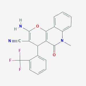 2-AMINO-6-METHYL-5-OXO-4-[2-(TRIFLUOROMETHYL)PHENYL]-4H,5H,6H-PYRANO[3,2-C]QUINOLINE-3-CARBONITRILE