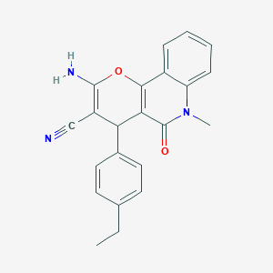 2-AMINO-4-(4-ETHYLPHENYL)-6-METHYL-5-OXO-4H,5H,6H-PYRANO[3,2-C]QUINOLINE-3-CARBONITRILE