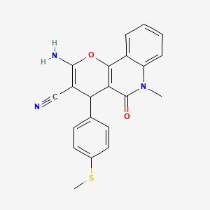 2-amino-6-methyl-4-[4-(methylsulfanyl)phenyl]-5-oxo-5,6-dihydro-4H-pyrano[3,2-c]quinoline-3-carbonitrile