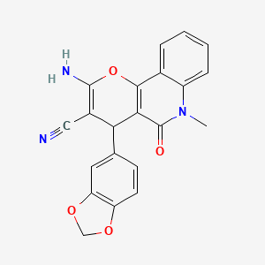 2-amino-4-(1,3-benzodioxol-5-yl)-6-methyl-5-oxo-5,6-dihydro-4H-pyrano[3,2-c]quinoline-3-carbonitrile