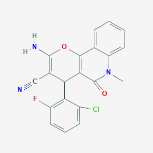 2-amino-4-(2-chloro-6-fluorophenyl)-6-methyl-5-oxo-5,6-dihydro-4H-pyrano[3,2-c]quinoline-3-carbonitrile