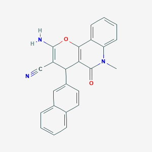 molecular formula C24H17N3O2 B4310950 2-AMINO-6-METHYL-4-(NAPHTHALEN-2-YL)-5-OXO-4H,5H,6H-PYRANO[3,2-C]QUINOLINE-3-CARBONITRILE 