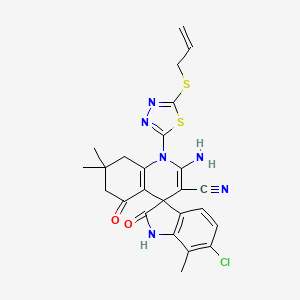 1'-[5-(allylthio)-1,3,4-thiadiazol-2-yl]-2'-amino-6-chloro-7,7',7'-trimethyl-2,5'-dioxo-1,2,5',6',7',8'-hexahydro-1'H-spiro[indole-3,4'-quinoline]-3'-carbonitrile