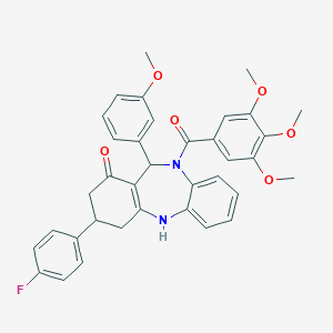 3-(4-fluorophenyl)-11-(3-methoxyphenyl)-10-(3,4,5-trimethoxybenzoyl)-2,3,4,5,10,11-hexahydro-1H-dibenzo[b,e][1,4]diazepin-1-one