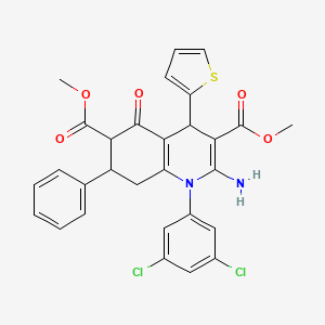 molecular formula C29H24Cl2N2O5S B4311052 DIMETHYL 2-AMINO-1-(3,5-DICHLOROPHENYL)-5-OXO-7-PHENYL-4-(2-THIENYL)-1,4,5,6,7,8-HEXAHYDRO-3,6-QUINOLINEDICARBOXYLATE 