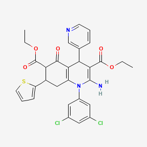 DIETHYL 2-AMINO-1-(3,5-DICHLOROPHENYL)-5-OXO-4-(3-PYRIDYL)-7-(2-THIENYL)-1,4,5,6,7,8-HEXAHYDRO-3,6-QUINOLINEDICARBOXYLATE