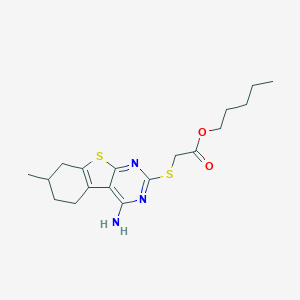 Pentyl [(4-amino-7-methyl-5,6,7,8-tetrahydro[1]benzothieno[2,3-d]pyrimidin-2-yl)sulfanyl]acetate