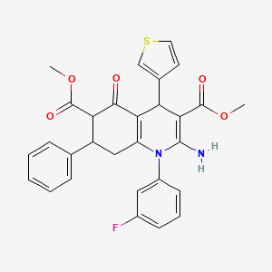 DIMETHYL 2-AMINO-1-(3-FLUOROPHENYL)-5-OXO-7-PHENYL-4-(3-THIENYL)-1,4,5,6,7,8-HEXAHYDRO-3,6-QUINOLINEDICARBOXYLATE