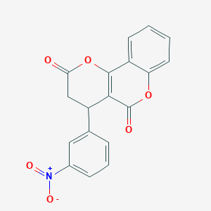 molecular formula C18H11NO6 B4311176 4-(3-NITROPHENYL)-2H,3H,4H,5H-PYRANO[3,2-C]CHROMENE-2,5-DIONE 