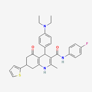 4-[4-(DIETHYLAMINO)PHENYL]-N-(4-FLUOROPHENYL)-2-METHYL-5-OXO-7-(2-THIENYL)-1,4,5,6,7,8-HEXAHYDRO-3-QUINOLINECARBOXAMIDE