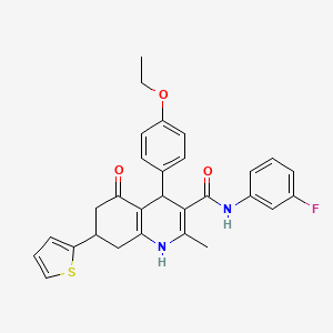 4-(4-ETHOXYPHENYL)-N-(3-FLUOROPHENYL)-2-METHYL-5-OXO-7-(2-THIENYL)-1,4,5,6,7,8-HEXAHYDRO-3-QUINOLINECARBOXAMIDE