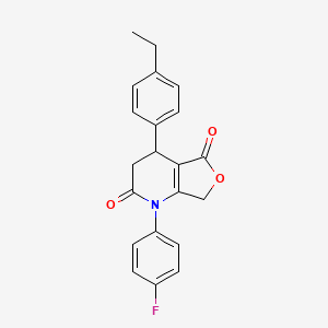 molecular formula C21H18FNO3 B4311225 4-(4-ethylphenyl)-1-(4-fluorophenyl)-4,7-dihydrofuro[3,4-b]pyridine-2,5(1H,3H)-dione 