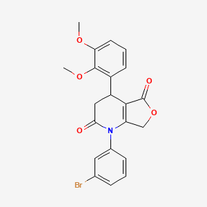 molecular formula C21H18BrNO5 B4311284 1-(3-BROMOPHENYL)-4-(2,3-DIMETHOXYPHENYL)-1H,2H,3H,4H,5H,7H-FURO[3,4-B]PYRIDINE-2,5-DIONE 