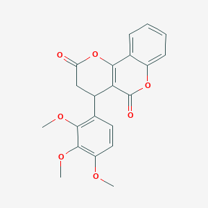 molecular formula C21H18O7 B4311317 4-(2,3,4-trimethoxyphenyl)-3,4-dihydro-2H,5H-pyrano[3,2-c]chromene-2,5-dione 