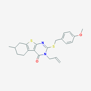 3-allyl-2-[(4-methoxybenzyl)sulfanyl]-7-methyl-5,6,7,8-tetrahydro[1]benzothieno[2,3-d]pyrimidin-4(3H)-one