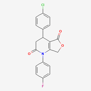 molecular formula C19H13ClFNO3 B4311342 4-(4-chlorophenyl)-1-(4-fluorophenyl)-4,7-dihydrofuro[3,4-b]pyridine-2,5(1H,3H)-dione 