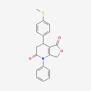 4-[4-(METHYLSULFANYL)PHENYL]-1-PHENYL-1H,2H,3H,4H,5H,7H-FURO[3,4-B]PYRIDINE-2,5-DIONE