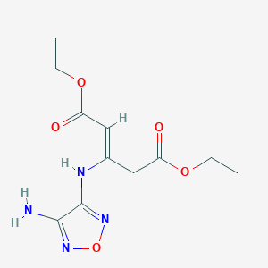 molecular formula C11H16N4O5 B4311403 DIETHYL (Z)-3-[(4-AMINO-1,2,5-OXADIAZOL-3-YL)AMINO]-2-PENTENEDIOATE 