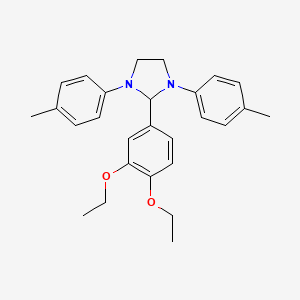 molecular formula C27H32N2O2 B4311421 2-(3,4-diethoxyphenyl)-1,3-bis(4-methylphenyl)imidazolidine 