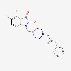 4-BROMO-5-METHYL-1-({4-[(2E)-3-PHENYLPROP-2-EN-1-YL]PIPERAZIN-1-YL}METHYL)-2,3-DIHYDRO-1H-INDOLE-2,3-DIONE