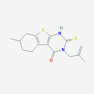 molecular formula C15H18N2OS2 B431143 7-methyl-3-(2-methylprop-2-enyl)-2-sulfanyl-5,6,7,8-tetrahydro[1]benzothieno[2,3-d]pyrimidin-4(3H)-one 
