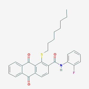 molecular formula C29H28FNO3S B4311445 N-(2-FLUOROPHENYL)-1-(OCTYLSULFANYL)-9,10-DIOXO-9,10-DIHYDRO-2-ANTHRACENECARBOXAMIDE 