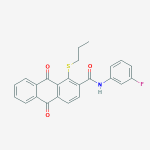 molecular formula C24H18FNO3S B4311448 N-(3-FLUOROPHENYL)-9,10-DIOXO-1-(PROPYLSULFANYL)-9,10-DIHYDRO-2-ANTHRACENECARBOXAMIDE 