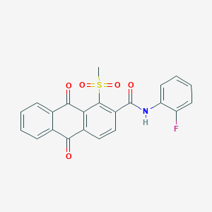 N-(2-FLUOROPHENYL)-1-(METHYLSULFONYL)-9,10-DIOXO-9,10-DIHYDRO-2-ANTHRACENECARBOXAMIDE