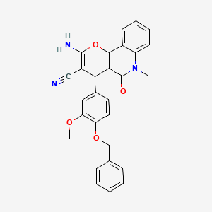 2-amino-4-[4-(benzyloxy)-3-methoxyphenyl]-6-methyl-5-oxo-5,6-dihydro-4H-pyrano[3,2-c]quinoline-3-carbonitrile