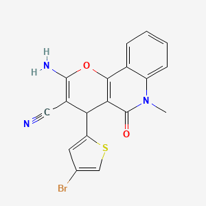 molecular formula C18H12BrN3O2S B4311471 2-AMINO-4-(4-BROMOTHIOPHEN-2-YL)-6-METHYL-5-OXO-4H,5H,6H-PYRANO[3,2-C]QUINOLINE-3-CARBONITRILE 