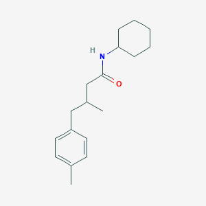 molecular formula C18H27NO B431149 N-cyclohexyl-3-methyl-4-(4-methylphenyl)butanamide 