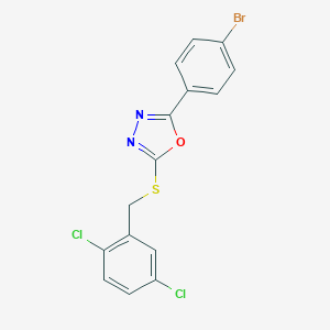 molecular formula C15H9BrCl2N2OS B431150 2-(4-Bromophenyl)-5-[(2,5-dichlorobenzyl)sulfanyl]-1,3,4-oxadiazole 