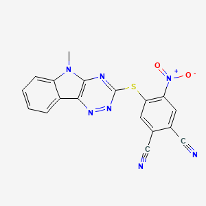 4-({5-Methyl-5H-[1,2,4]triazino[5,6-B]indol-3-YL}sulfanyl)-5-nitrobenzene-1,2-dicarbonitrile